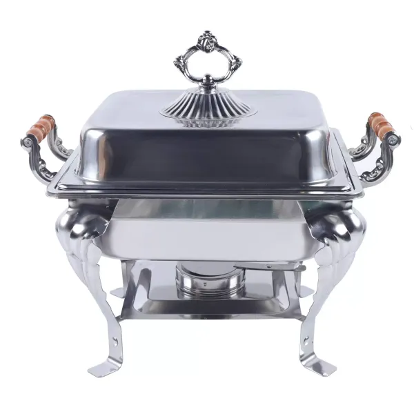 Depósito de calor para alimentos, de acero inoxidable, con depósito para pasta de combustión, para catering, buffet y fiesta, 42 x 29 x 32 cm Depósito de calor para alimentos, de acero inoxidable, con depósito para pasta de combustión, para catering, buffet y fiesta, 42 x 29 x 32 cm