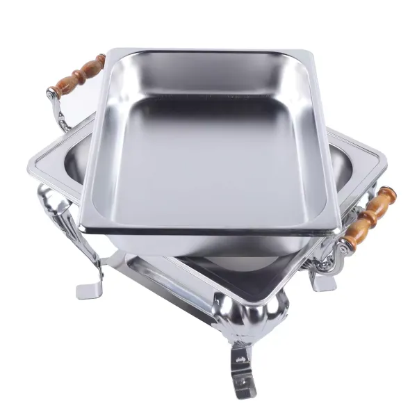 Depósito de calor para alimentos, de acero inoxidable, con depósito para pasta de combustión, para catering, buffet y fiesta, 42 x 29 x 32 cm Depósito de calor para alimentos, de acero inoxidable, con depósito para pasta de combustión, para catering, buffet y fiesta, 42 x 29 x 32 cm
