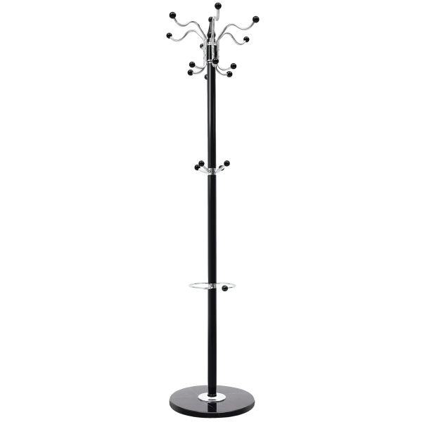 Perchero independiente negro para ropa, sombrero, chaqueta, soporte para árbol, ropa de Metal, paraguas, soporte para árbol Perchero independiente negro para ropa, sombrero, chaqueta, soporte para árbol, ropa de Metal, paraguas, soporte para árbol