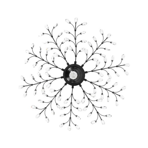 Lámpara de techo con forma de flor de cristal antiguo, con 5 bombillas E14