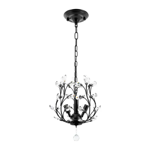 K9 Araña de luces de techo moderna Lámpara colgante rústica floral de metal para sala de estar Dormitorio (base E14)