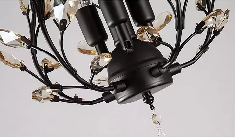 K9 Araña de luces de techo moderna Lámpara colgante rústica floral de metal para sala de estar Dormitorio (base E14)