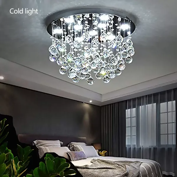 Lámpara de techo moderna de cristal K9, moderna lámpara de araña para dormitorio, 9 bombillas GU10