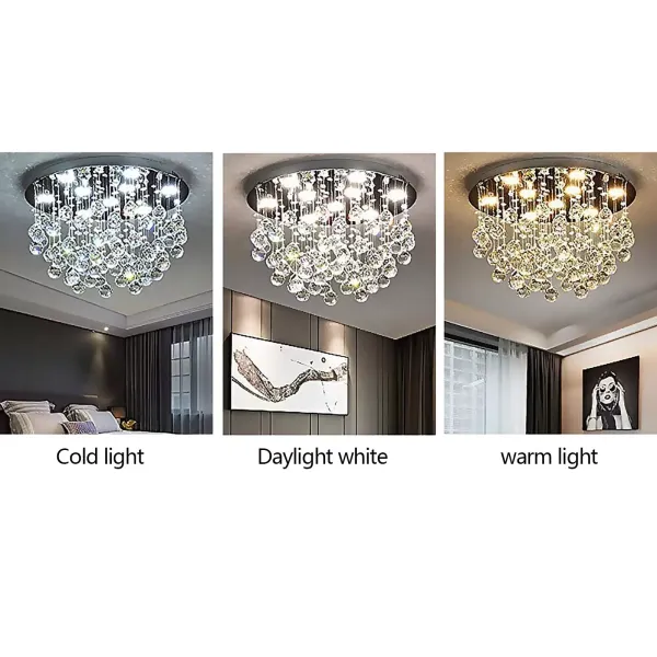 Lámpara de techo moderna de cristal K9, moderna lámpara de araña para dormitorio, 9 bombillas GU10