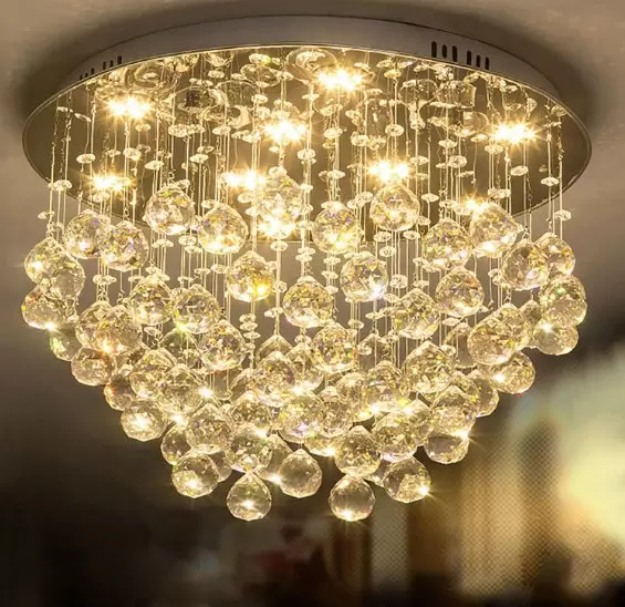 Lámpara de techo moderna de cristal K9, moderna lámpara de araña para dormitorio, 9 bombillas GU10