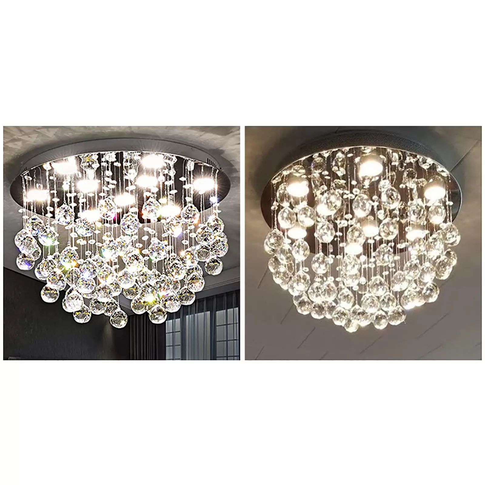 Lámpara de techo moderna de cristal K9, moderna lámpara de araña para dormitorio, 9 bombillas GU10