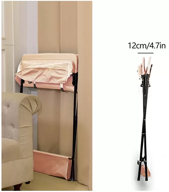 Cambiador plegable y portátil con cesta de almacenamiento lateral, carga máxima de 25 kg, apto para bebés de hasta 12 meses