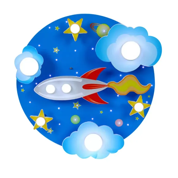 Lámpara de dibujos animados para niños Luz de techo LED con control remoto 3 modos Estrellas creativas Nubes Avión Regulable