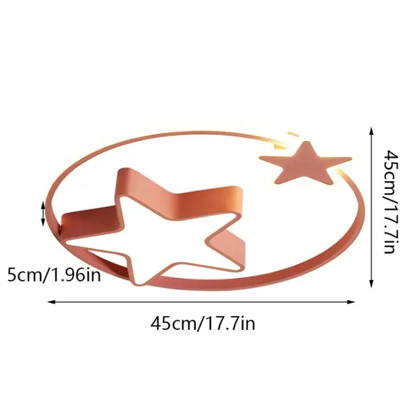 Moderna lámpara de techo, LED de cielo estrellado, lámpara regulable con mando a distancia, iluminación interior dormitorio(45 cm, rosa)