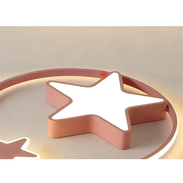 Moderna lámpara de techo, LED de cielo estrellado, lámpara regulable con mando a distancia, iluminación interior dormitorio(45 cm, rosa)