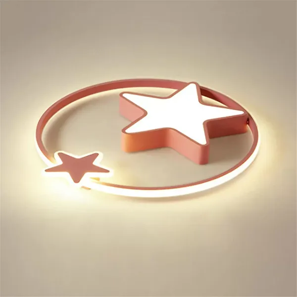 Moderna lámpara de techo, LED de cielo estrellado, lámpara regulable con mando a distancia, iluminación interior dormitorio(45 cm, rosa)