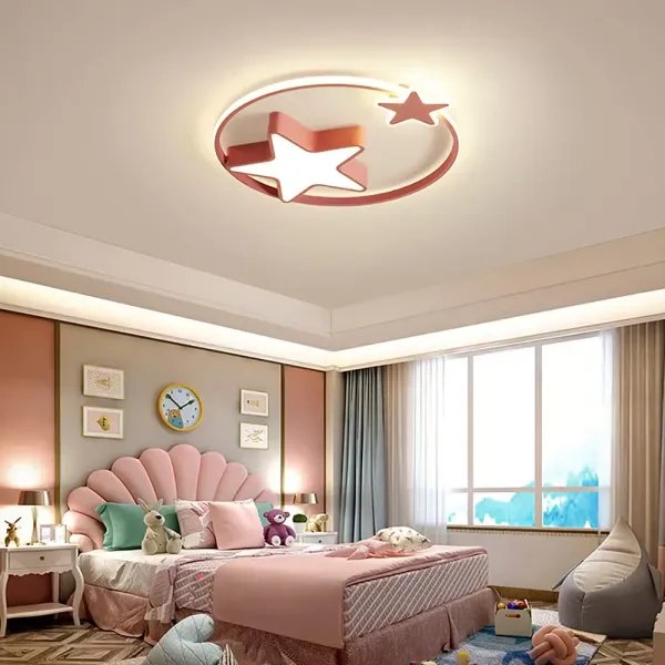 Moderna lámpara de techo LED de cielo estrellado regulable con mando a distancia iluminación interior dormitorio salón (55 cm, rosa) Moderna lámpara de techo LED de cielo estrellado regulable con mando a distancia iluminación interior dormitorio salón (55 cm, rosa)