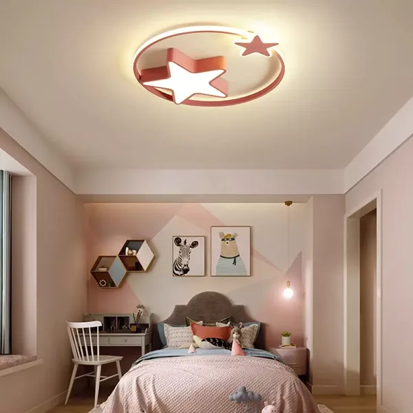 Moderna lámpara de techo LED de cielo estrellado regulable con mando a distancia iluminación interior dormitorio salón (55 cm, rosa) Moderna lámpara de techo LED de cielo estrellado regulable con mando a distancia iluminación interior dormitorio salón (55 cm, rosa)