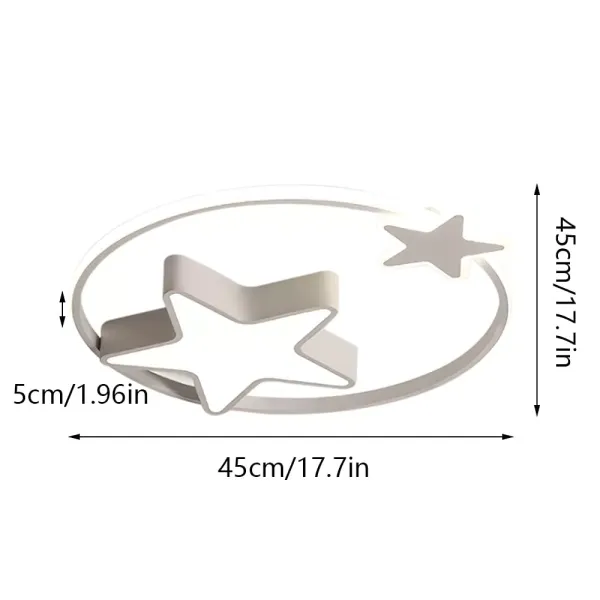 CNCEST Lámpara LED de techo moderna para niños, para habitación de los niños y niñas, cielo estrellado, regulable (55 cm, blanco)