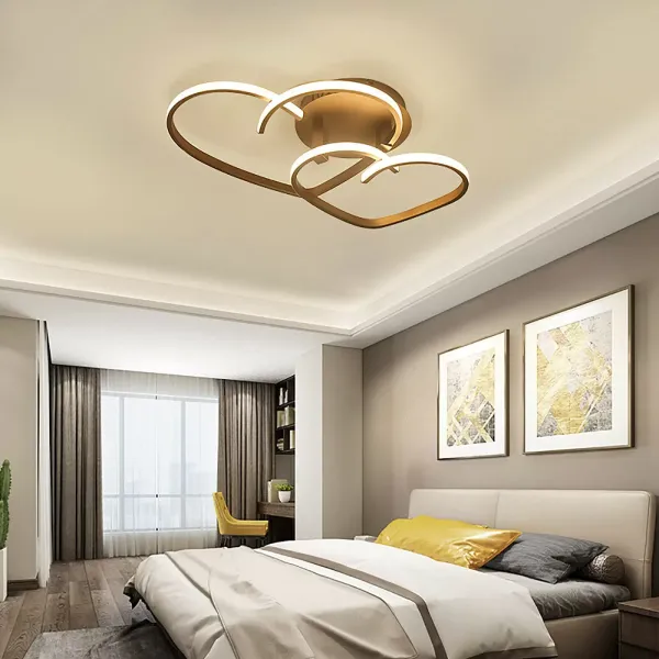 34 W Lámpara LED de techo con diseño de corazón – moderna regulable, con mando a distancia, araña para comedor, cocina, dormitorio o baño