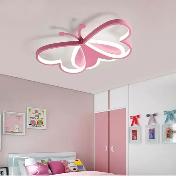 Lámpara LED en forma de mariposa de techo para habitación infantil, 220V, regulable