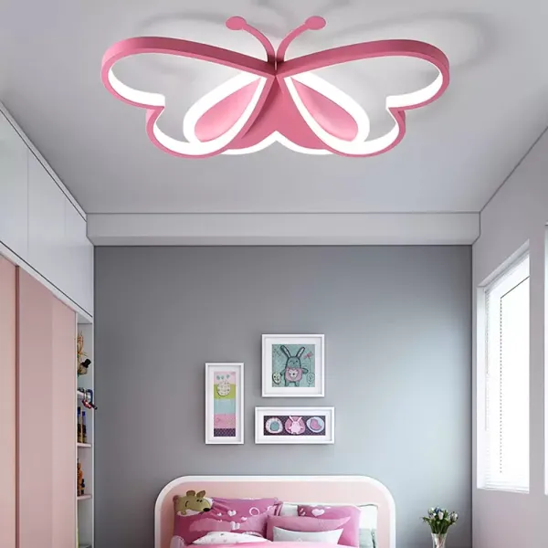 Lámpara LED en forma de mariposa de techo para habitación infantil, 220V, regulable