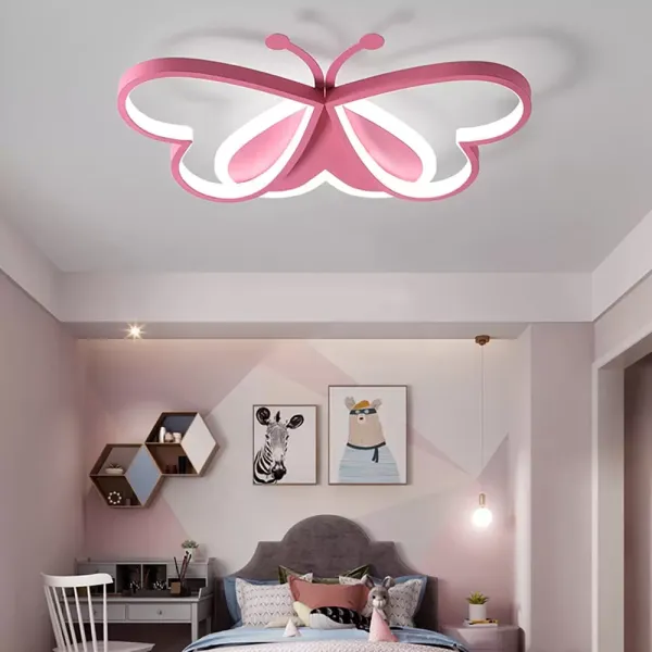Lámpara LED en forma de mariposa de techo para habitación infantil, 220V, regulable