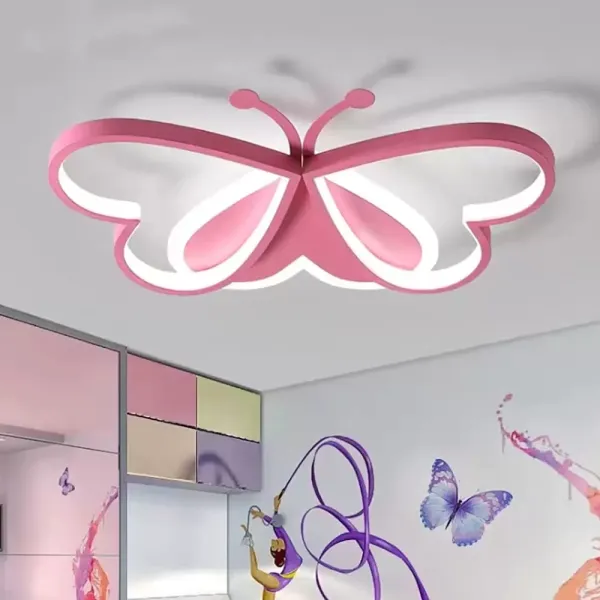 Lámpara LED en forma de mariposa de techo para habitación infantil, 220V, regulable