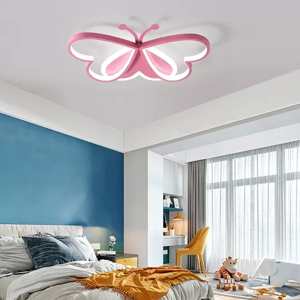 Lámpara LED en forma de mariposa de techo para habitación infantil, 220V, regulable