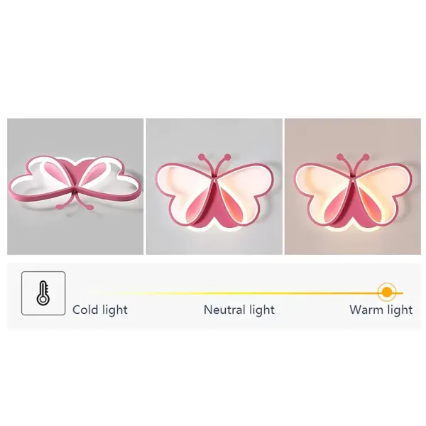 Lámpara LED en forma de mariposa de techo para habitación infantil, 220V, regulable