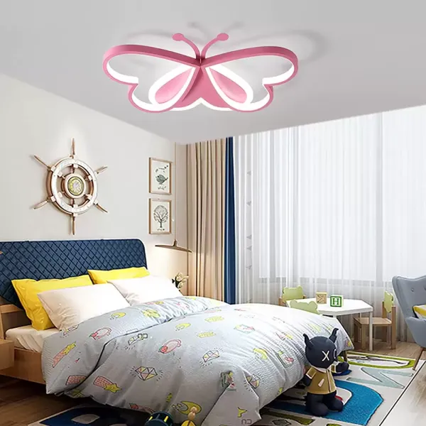 Lámpara LED en forma de mariposa de techo para habitación infantil, 220V, regulable