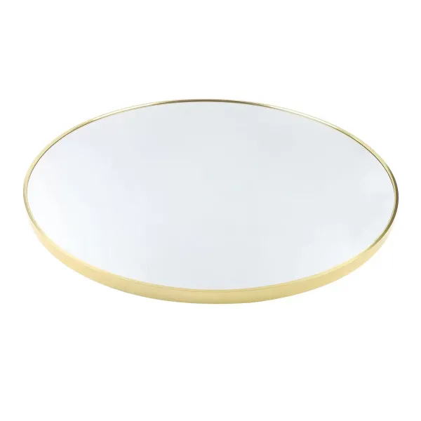 Espejo de pared redondo de estilo retro, para baño, decoración de pared, redondo, dorado, 80 cm