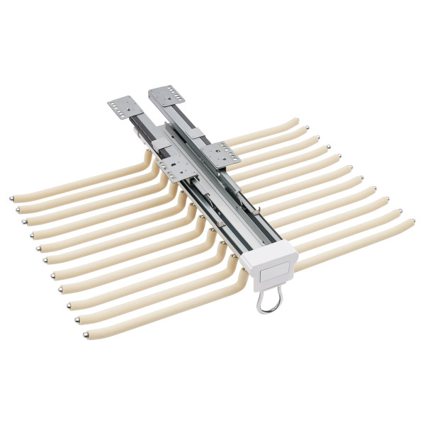 Percha multifunción de acero inoxidable para pantalones, extensible para 22 pantalones, gran capacidad, color beige