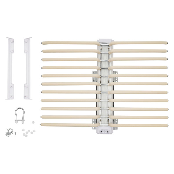 Percha multifunción de acero inoxidable para pantalones, extensible para 22 pantalones, gran capacidad, color beige