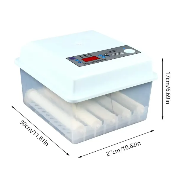 Incubadora de 16 huevos, 30 W, con indicador de temperatura LED y ventilador integrado para aves de corral