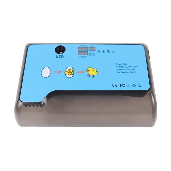 Máquina incubadora automática para 12 huevos, con indicador LED inteligente para gallinas, patos, ganes, palomas, etc