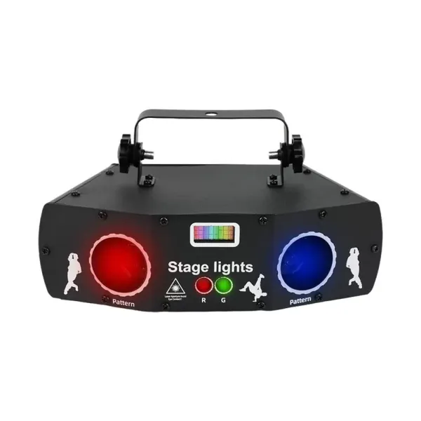 Luz de proyección láser RGB de 5 ojos con mando a distancia para escenarios