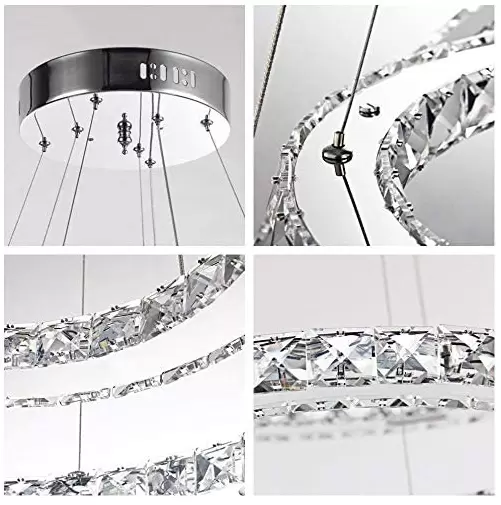 72/48 W regulable lámpara de techo LED cristal lámpara moderna creativa araña lámpara