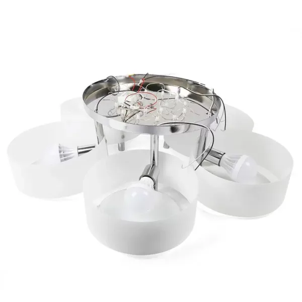 Lámpara de techo LED de cristal, moderna, ahorro de energía, ajustable, con mando a distancia (5 cabezas)
