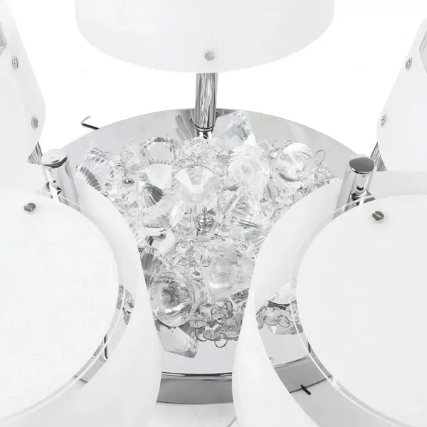 Lámpara de techo LED de cristal, moderna, ahorro de energía, ajustable, con mando a distancia (5 cabezas)