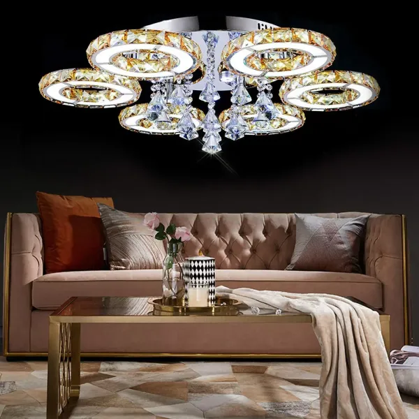 Lámpara LED de araña de cristal, lámpara de techo con para salón, dormitorio, cocina, comedor, despacho Lámpara LED de araña de cristal, lámpara de techo con para salón, dormitorio, cocina, comedor, despacho