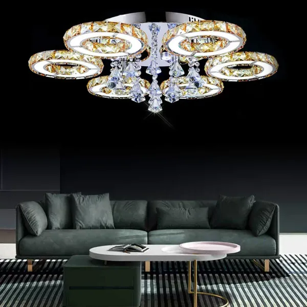 Lámpara LED de araña de cristal, lámpara de techo con para salón, dormitorio, cocina, comedor, despacho Lámpara LED de araña de cristal, lámpara de techo con para salón, dormitorio, cocina, comedor, despacho