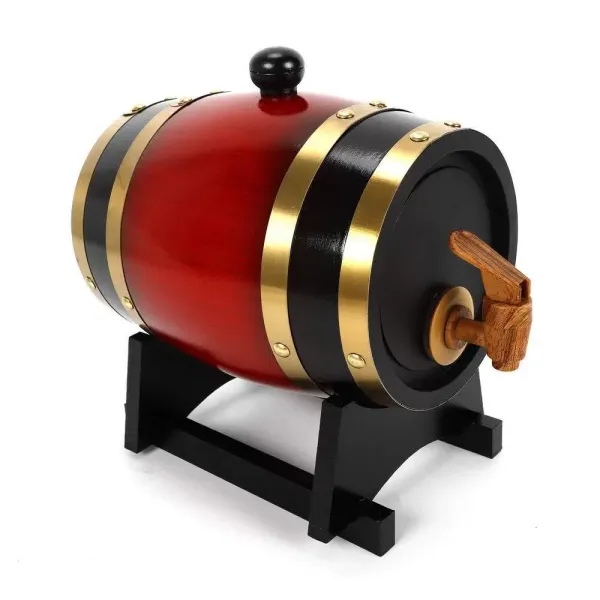 Dispensador de Vino de Barril de Madera de Barril de Pino, Almacenamiento de Licores de Cerveza de Vino con Soporte para Almacenamiento