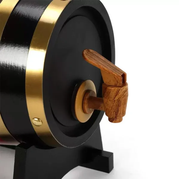 Dispensador de Vino de Barril de Madera de Barril de Pino, Almacenamiento de Licores de Cerveza de Vino con Soporte para Almacenamiento