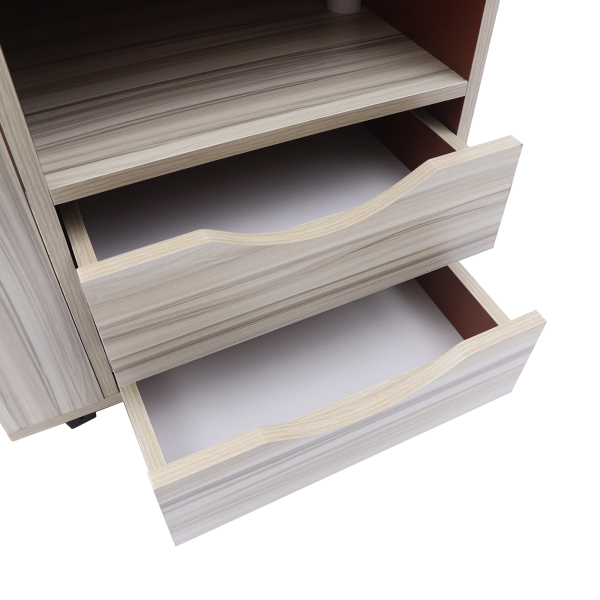 CNCEST Mesa auxiliar de arce blanco con ruedas, altura ajustable para dormitorio