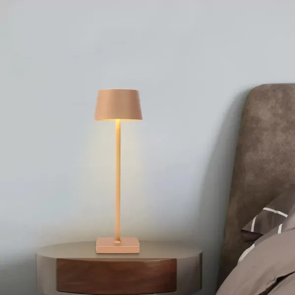 Lámpara de mesa LED portátil, inalámbrica con puerto USB, regulable, para interior y exterior
