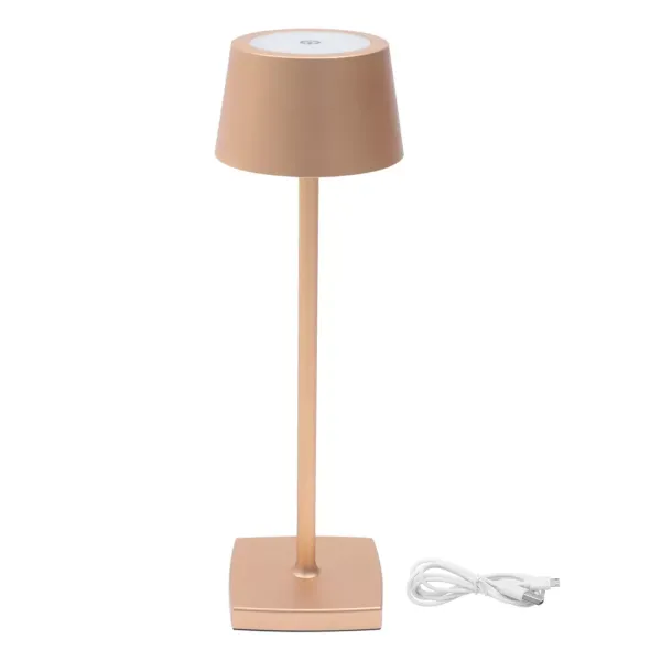 Lámpara de mesa LED portátil, inalámbrica con puerto USB, regulable, para interior y exterior
