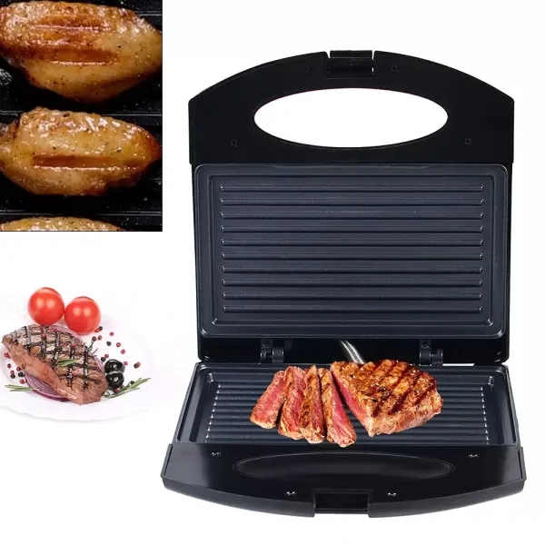 Parrilla de contacto eléctrica de doble cara, 220 V