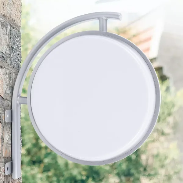 Caja de luz redonda Placa frontal LED  Luz de pared exterior LED de doble cara Diámetro 40 cm con cable de alimentación de 1,5 m