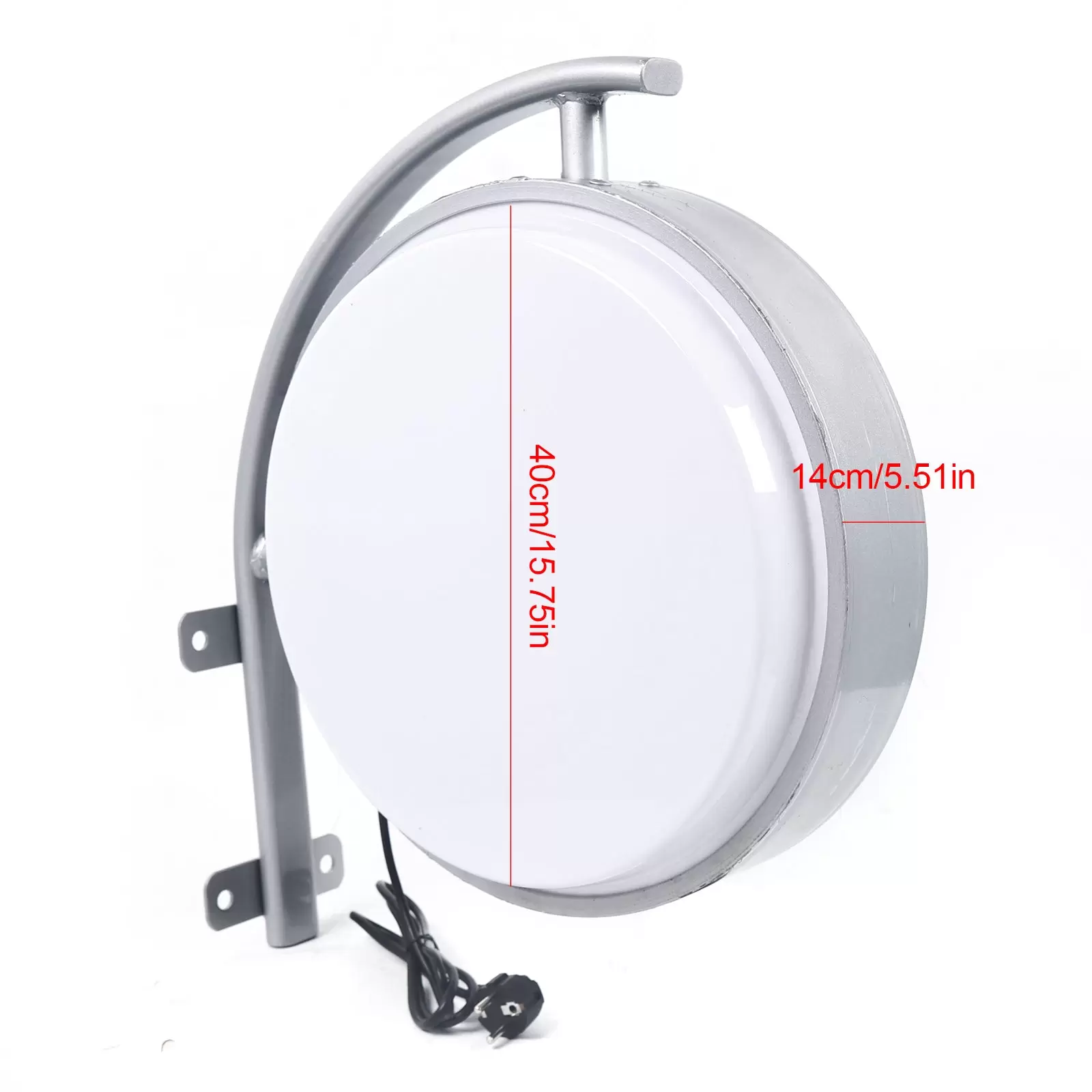 Caja de luz redonda Placa frontal LED  Luz de pared exterior LED de doble cara Diámetro 40 cm con cable de alimentación de 1,5 m