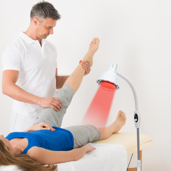 Lámpara de infrarrojos de 275 W, lámpara de calor, base giratoria de 360°, temperatura ajustable para salón de belleza, sala de estar