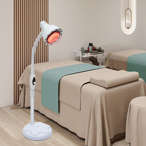 Lámpara de infrarrojos de 275 W, lámpara de calor, base giratoria de 360°, temperatura ajustable para salón de belleza, sala de estar