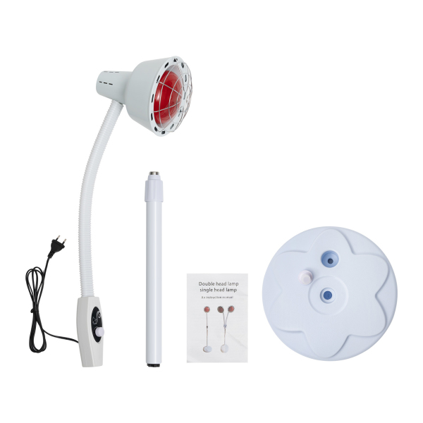 Lámpara de infrarrojos de 275 W, lámpara de calor, base giratoria de 360°, temperatura ajustable para salón de belleza, sala de estar