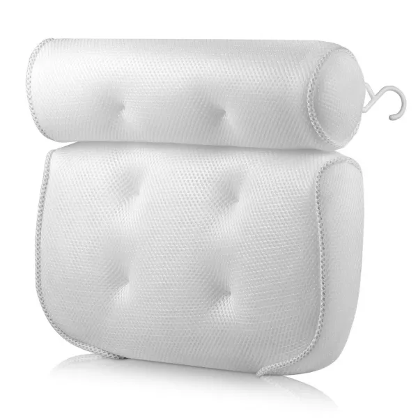 Juego de cojines de baño con ventosas y malla 3D para spa o bañera