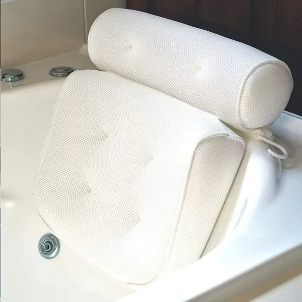 Juego de cojines de baño con ventosas y malla 3D para spa o bañera